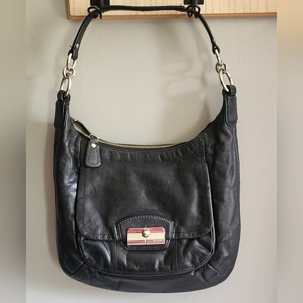 Coach Kristen Vintage Black Leather Hobo Bag - Picture 4 of 16